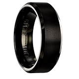 Farbe: Schwarz GM-SCHMUCK Wolframring 8mm schwarz Gr 56