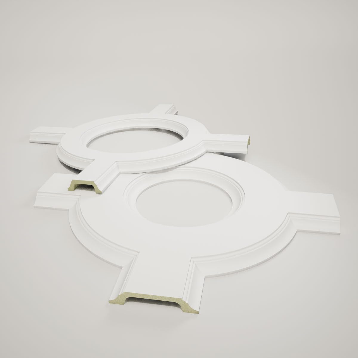Ekena Millwork CC08ICI04X36X36DE Inner Circle Intersection for 8" Deluxe Coffered Ceiling System (Kit), 36"W x 4"P x 36"L, Primed