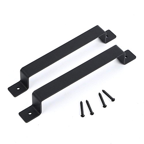 Preisvergleich Produktbild 2 Stück Schmiedeeisen Schiebetür Handgriff Türgriff Scheunentor Griff Goldenwarm Ziehgriff Türbeschlag Torbeschlag Barn Schiebetür Griffe Schwarz (03T5: 235mm)