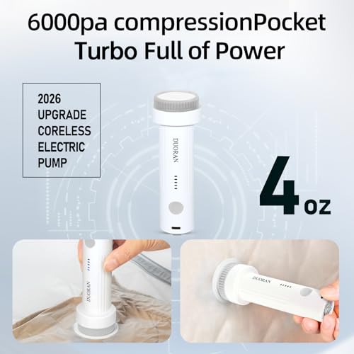 Image of Cordless Electric Vacuum Pump for Vacuum Storage Bags Travel Air Pump, Portable USB Rechargeable Seal & Compression Bag Pump for Clothes, Blankets & Bedding (Grey)
