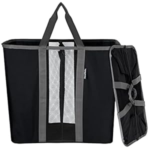 CleverMade Faltbarer Wäschekorb 2er-Set Schwarz