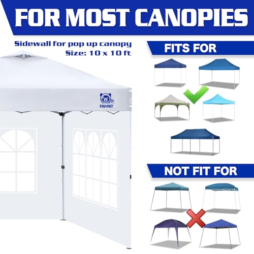 FANPAT Church Sidewalls for 10x10 Pop Up Canopy, Gray(2Pcs Sidewalls Only) by FANPAT - Used condition - Image 6
