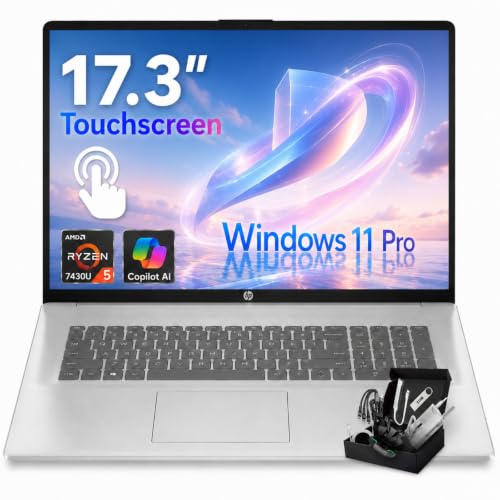 Image of HP 17 Inch Touchscreen Business Laptop, AMD Ryzen 5 7430U, 32GB RAM 1TB SSD