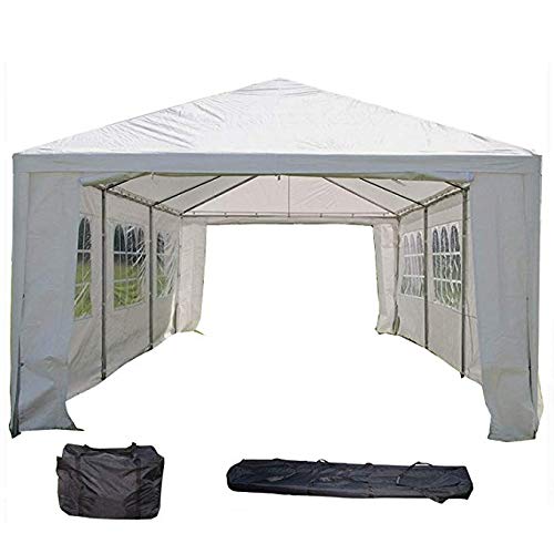 DELTA12'x30' WDMT PE Party Tent, Wedding Tent, Outdoor Event Canopy, Backyard Garden Shelter Gazebo, Galvanized Steel Frame, Metal Connectors, Carry Bags