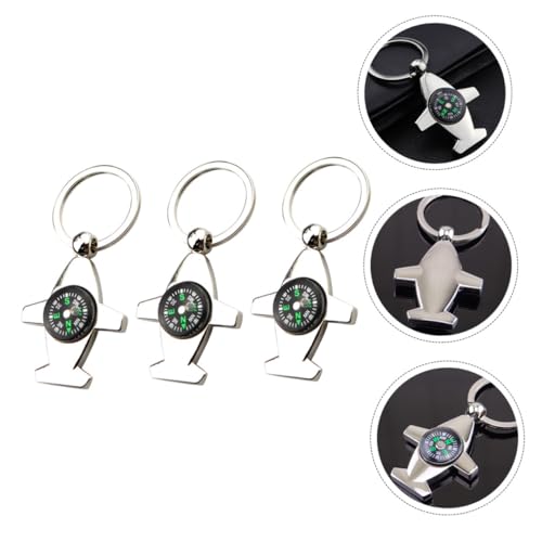 Set de 3 brújulas colgantes con llavero forma avión VICASKY miniatura 7