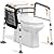 Toilet Safety Rails for Seniors, Adjustable & Foldable Toilet Safety Frame with Handles, Stand Alone Toilet Rails with Reinforced Bars & Suction Cups for Handicap Seniors Bariatrics, Fits Most Toilets
