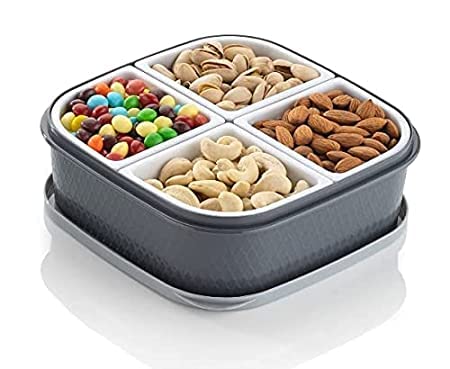 Dhananjay Dry Fruit Box 4 Compartments Storage Box For Dry Fruits And Seeds Nut, Multipurpose Storage Box