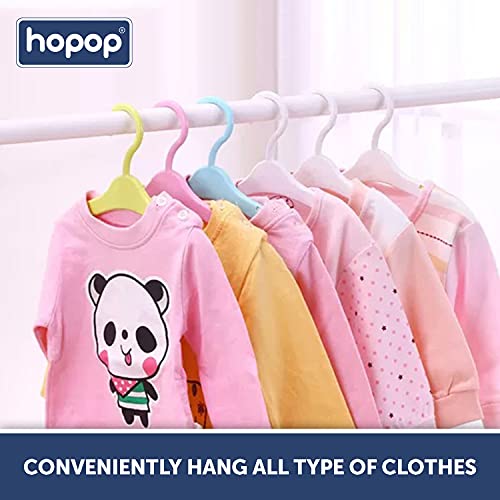 Image of Hopop Kids Hangers | Telescopic Adjustable Anti Slip Plastic Hanger for Baby & Kids Clothes |Extendable Hanger for Wardrobe|Baby Hangers for Kids Clothes Set| Multicolour (Pack of 6)