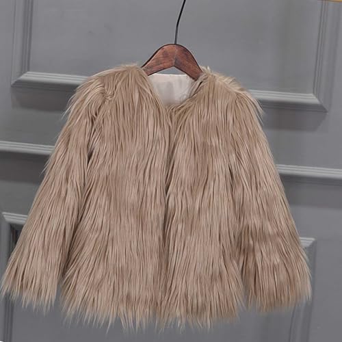 Girls Faux Fur Coat V-neck Fluffy Fleece Pullover Coat Winter Thick Warm Fashion Outfits Outwear Casual Soft Outwear4