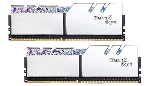 G.skill Trident Z Royal Series [Silver] 16Gb (2 X 8Gb) 288-Pin Sdram (Pc4-25600) Ddr4 3200 Cl16-18-18-38 1.35V Dual Channel Desktop Memory Model F4-3200C16D-16Gtrs #TOP1