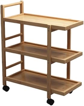 Kitchen Cart, Large Capacity Storage, 2 Tiers / 3 Tiers, Wooden, With Casters, Easy Assembly, Compact, Space Saving, Stable Load Capacity, Easy to Clean, Gap Storage, For Living Rooms, Toilets