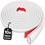HOGARLAX® 10 m Joint Porte d’Entrée & Joint Fenêtre Autocollant – Profil D 3–6 mm, TPE Caoutchouc Adhésif, Calfeutrage Porte, Isolant Thermique, Isolation Phonique, Bande d’Étanchéité, 2×5 m (Blanc)