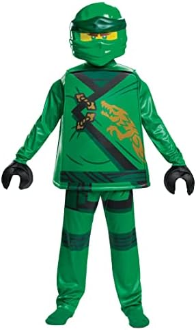 Disguise Lloyd Costume for Kids, Deluxe Lego Ninjago Legacy Themed Children's Character Outfit, Child Size Medium (7-8) Green (100399K)