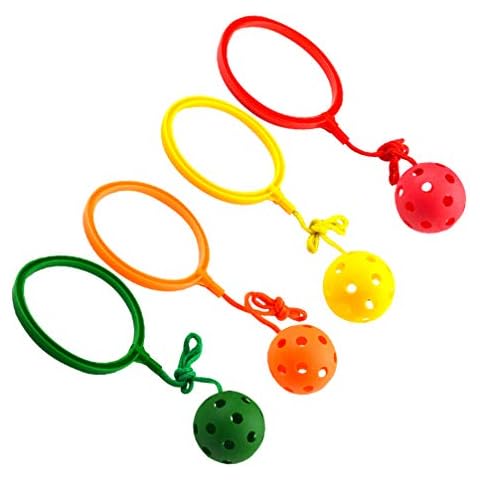 SHINEOFI Skip Ball, Ankle Skip Ball Jumping Ring Ball Toy Colorful Fitness Sports Swing Balls Ankle Toy Jump Rope Exercise Skipping Toy, 4Pcs Cover