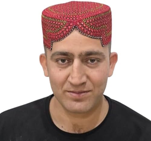 Sindhi Topi Kufi Traditional Handmade Cap with Embroidered Front Cut Unisex, Ramadan, Eid Gift for Muslims Made in Pakistan