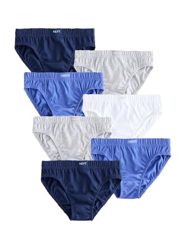 NEXT Jungen Unterhosen aus 100% Baumwolle, 7er-Pack Blau 122-128