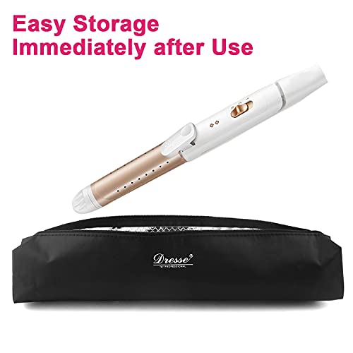 Dresse 2 Pack Womens Travel Packing Bag Of Hair Straightener, Hair Straightener Brush,Curling Iron, Hair Curler,With Aluminum Foil, Insulation Function, Black #TOP4