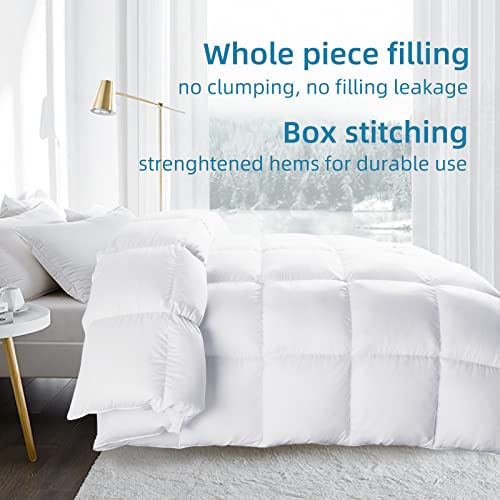 Coonp All Season California King Comforter Cooling Down Alternative Quilted Duvet Insert With Corner Tabs,Winter Warm Hotel Comforter,Machine Washable-104 X 96 Inches,White #TOP2