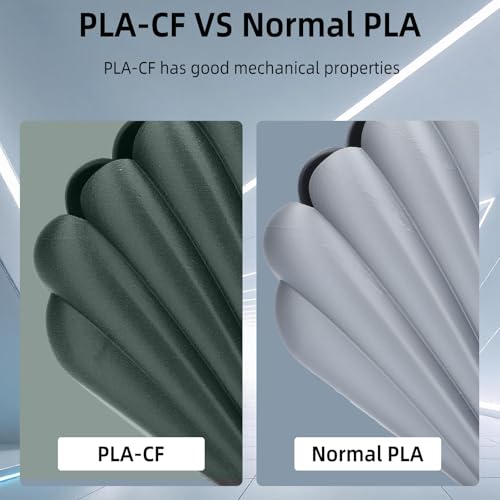 Image of 3DHoJor Carbon Fiber PLA Filament 1.75mm Green 1KG, PLA-CF Filament 3D Printer Filament Dimensional Accuracy + /- 0.03mm, Fits for Most FDM 3D Printers-Green