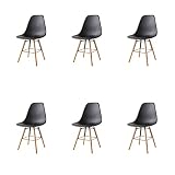 ExAchat Modern Style Dining Chair Set of 6,Mid Century Modern Chair,Lounge Plastic Chair,Kitchen Din