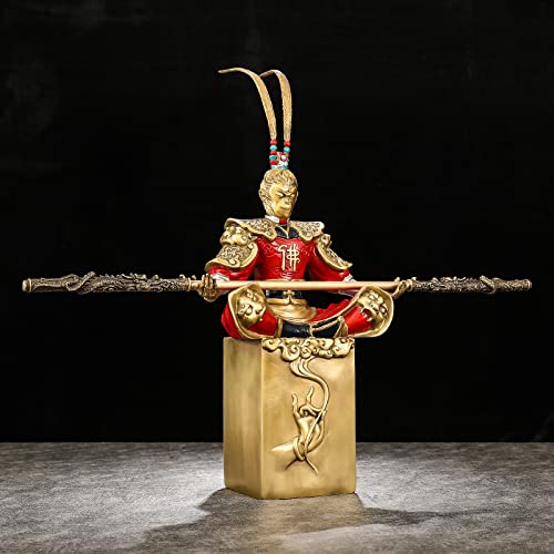 Susrom Monkey King Sculpture Copper Sun Wukong Statue Ornaments Crafts Home Office Decoration Gift Desktop Accessories Figurines Home Decor #TOP7