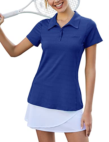 Plus Size Womens Golf Polo Shirts Upf50+ Sun Protection Wortkout Tops For Women Short Sleeve Sport T-Shirts Royal Blue #TOP5