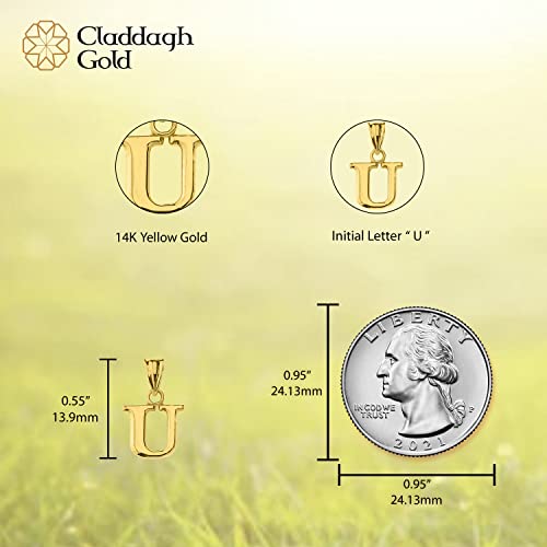 14K Yellow Gold Fine Mini Dangling Initial A-Z Charm 1/2" Pendant - Choice of Initial Letter4