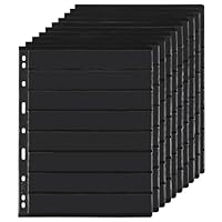 10 Blatt Briefmarkenalbumseiten, 8 Hüllen 7,7 x 1,18 Zoll Einlegehüllen für Briefmarkensammlungen für Briefmarkensammlungsordner IS010810