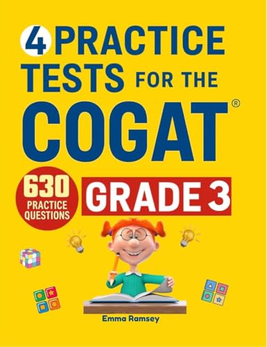  4 Practice Tests for the COGAT Grade 3: Grade 3 Level 9 Form 7, 4 Full-Length Practice Tests, 630 Practice Questions, Answer Key, Sample Questions for ... (COGAT TEST PREPARATION) (English Edition)