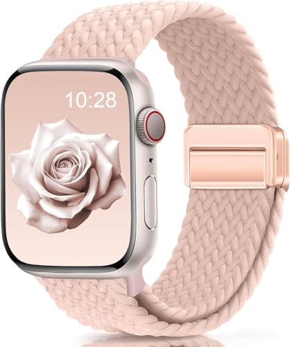Image of Braided Nylon Band Compatible with Apple Watch 49mm /46mm /45mm /44mm /42mm /41mm /40mm /38mm | Adjustable Magnetic Clasp Strap Fit for Ultra 3 /2 /1, SE3 /2 /1 & Series 11 /10 /9 /8 /7 /6 /5 /4 /3 /2 /1