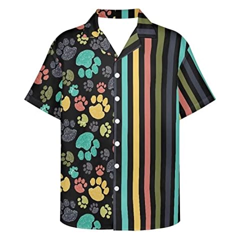 Dog Paws Pattern Men's Hawaiian Shirt Cover