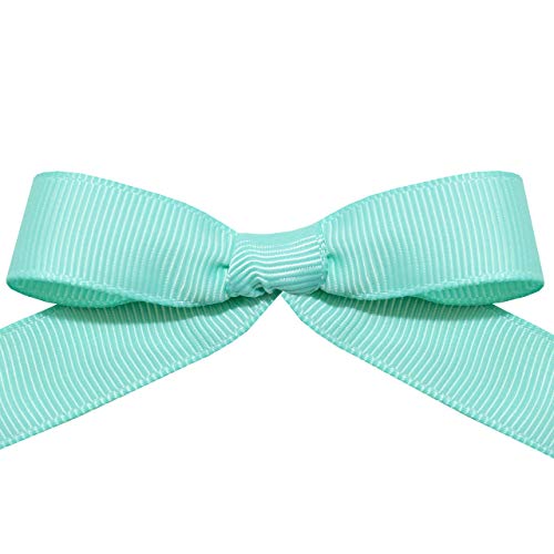 Morex Ribbon Grosgrain Fabric Solid Color Ribbons, Gift Wrapping, Christmas and Wedding Décor, for Crafting and Floral Arrangements, 5/8" X 50 YD, Aqua by Morex Ribbon - Used condition - Image 3