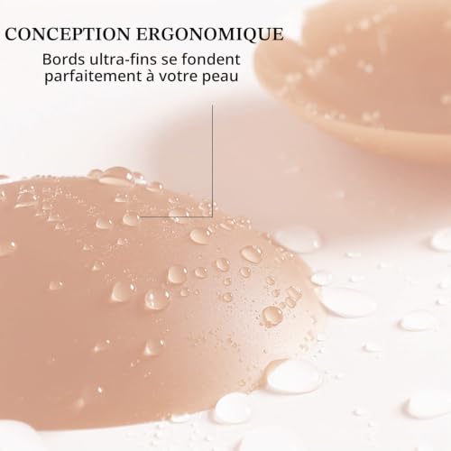 Cache Teton, Invisible Soutien-Gorge Adhésif, 2 Paires Caches Tétons, Cache Teton en Silicone, Cache-tétons Réutilisables, Réutilisable Cache-tétons, Femme Pasties Silicone,Nipple Cover – vue 4