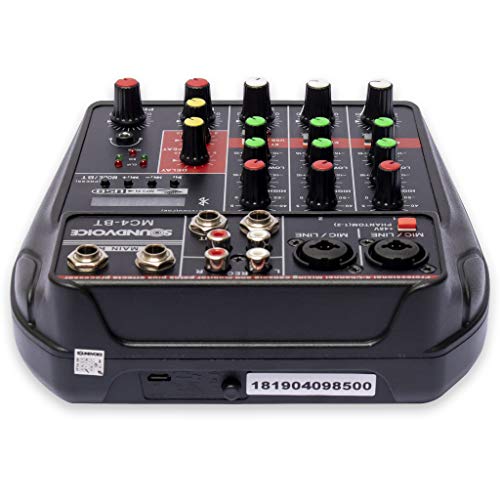 Mesa de Som 4 canais Compacta Bluetooth MC4BT Soundvoice