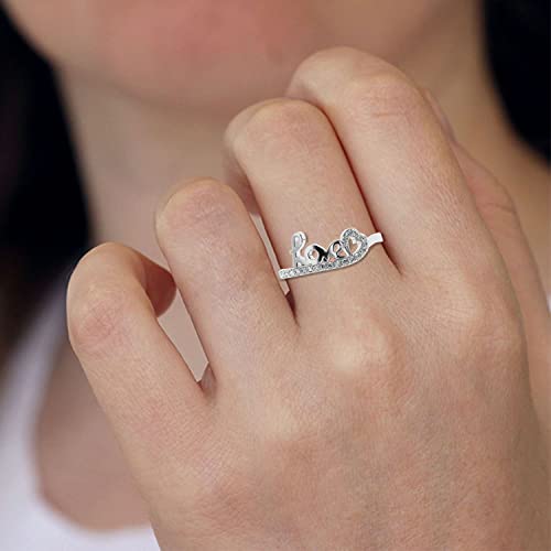 Vvs Gems Love Ring In 14K Gold With Round Cut Natural Diamond (0.19 Ct) With White/Yellow/Rose Gold Valentine Ring For Women (Ij-Si) #TOP4