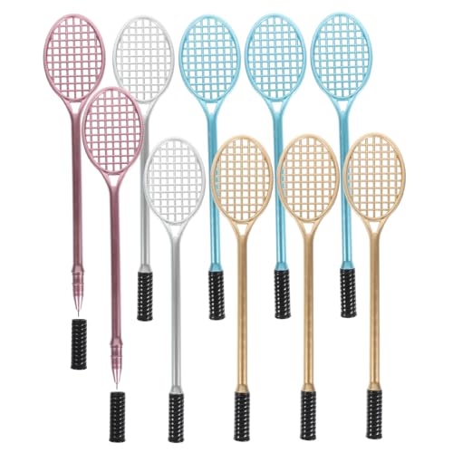 PRETYZOOM 10 piezas Bolígrafos de Gel con Tinta Suave Forma de Raqueta de Tenis de Unidades para Estudiantes y Material Escolar Papelería Práctica y Divertida