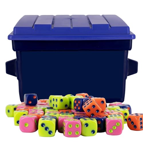 Dados del contenedor de basura, juego de dados familiares de ritmo rápido, emocionante juego de mesa de 4 jugadores con 80 dados coloridos y tapa extraíble, para viajes, fiesta de campamento