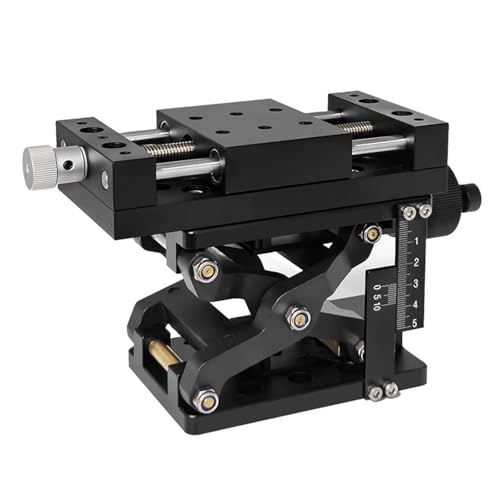 COYEUX Manuelle Hebebühne, XZ-Achsen-Labor-Lineartisch, 60 mm hochpräzise, ​​verschiebbare Hubplattform mit Skala, Tragkraft 10 kg, für optische Geräte und Mikroskope