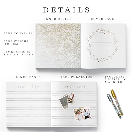 Lemon Sherbet® Wedding Guest Book With Metallic Marker Set - Guest Book Wedding Reception - Baby Shower Guest Book - Polaroid Guest Book For Wedding - Wedding Guestbook - Wedding Sign In Book #TOP2