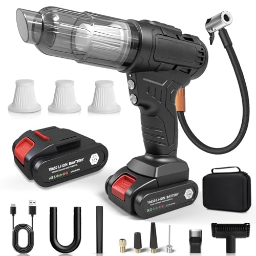 2 in 1 Cordless Car Vacuum and Tire Inflator,...