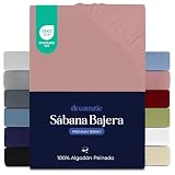Dreamzie Sabanas 80x160 cm, Sabana Bajera Premium para Colchones de hasta 12 cm de Altura, 100% Algodon 150 g/m² - Rosa - Certificada sin Productos Químicos (Oeko Tex)
