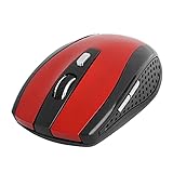 Vikye Souris sans Fil 2.4G, Souris Optique avec Clic Silencieux, Souris Ergonomique avec Positionnement Rapide du Curseur et Puce DPI 250Hz pour Ordinateur de Bureau (Rouge)