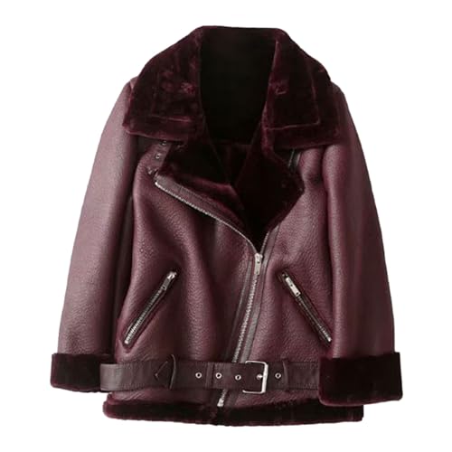 Fleecejacke Damen Lang Ohne Kapuze - Lederjacke Damen Echtleder Vintage - Softshelljacke Wasserdicht Atmungsaktiv Motorradjacke Leder Oldschool Bomberjacke Winter Sportjacke Trainingsjacke