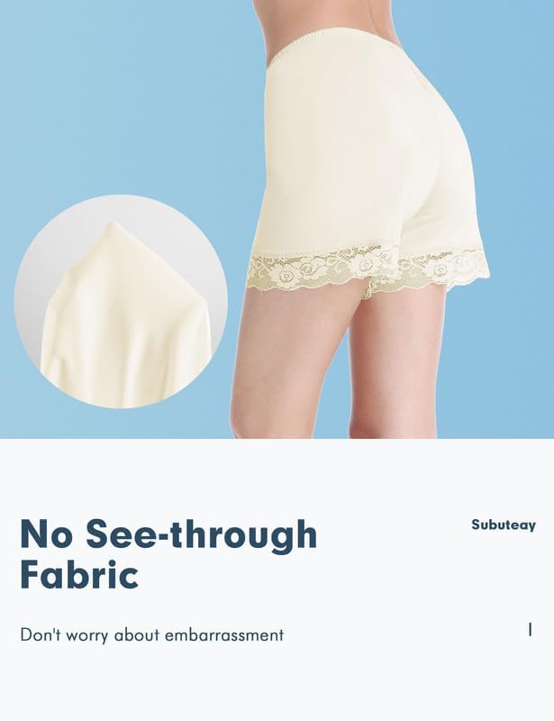 Subuteay Bloomers for Women Anti Chafing Slip Shorts Loose Pettipants with Lace Trim Mid Thigh - Image 6