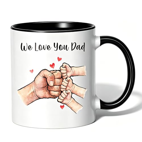 saerryor Personalised Fist Bump Mug Dad Coffee Mugs 11oz Ceramic Dishwasher Safe Coffee Mugs Presents for Dad for Fathers Day Birthday