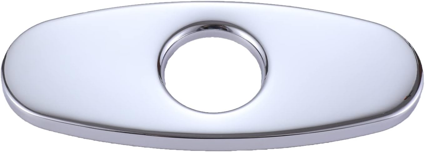 6 Inch Hole Cover Deck Plate Escutcheon, Stainless Steel Sink Cover Plate for Bathroom or Kitchen Sink Faucet 1 or 3 Hole Mixer Tap (Chrome)