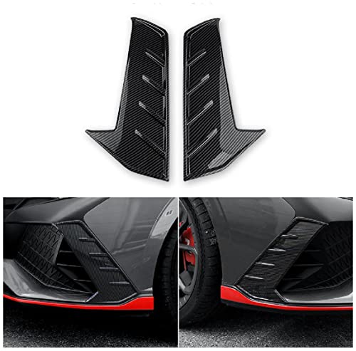 Juiveel Carbon Fiber Style Fog Light Lamp Side Cover Fender Trim Decorative Sticker Bumper Side Decal Sticker Compatible With Hyundai Elantra Cn7 N Line Accessories #TOP2