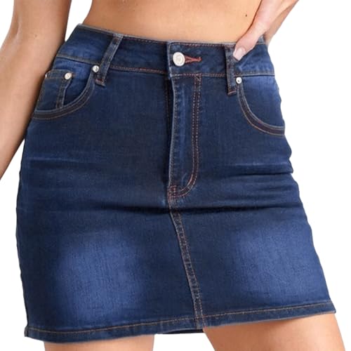 YiZYiF Women's Y2K Denim Mini Skirt Low Waisted Slim Fit Summer Skirt for Club Party and Street