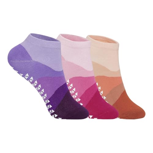 Image of Mint & Oak Pilates Socks with Grips for Women, Ankle Length Non-Slip Yoga Socks, Cotton Ideal For Yoga, Pilates, Gym, Workout, Cute Women's Gift