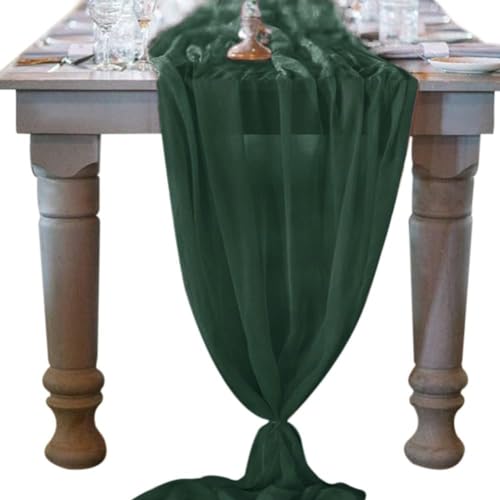 Table Runner-72*304cm (28*120inch) Chiffon Gauze Table Runner Extra Long